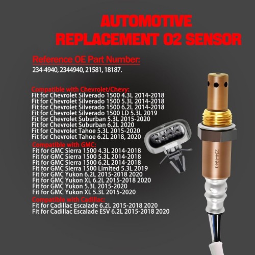 4Pcs Oxygen O2 Sensor 234-4940, 12659516, Automotive Replacement 02 Sensors Compatible with Chevroletpicture3