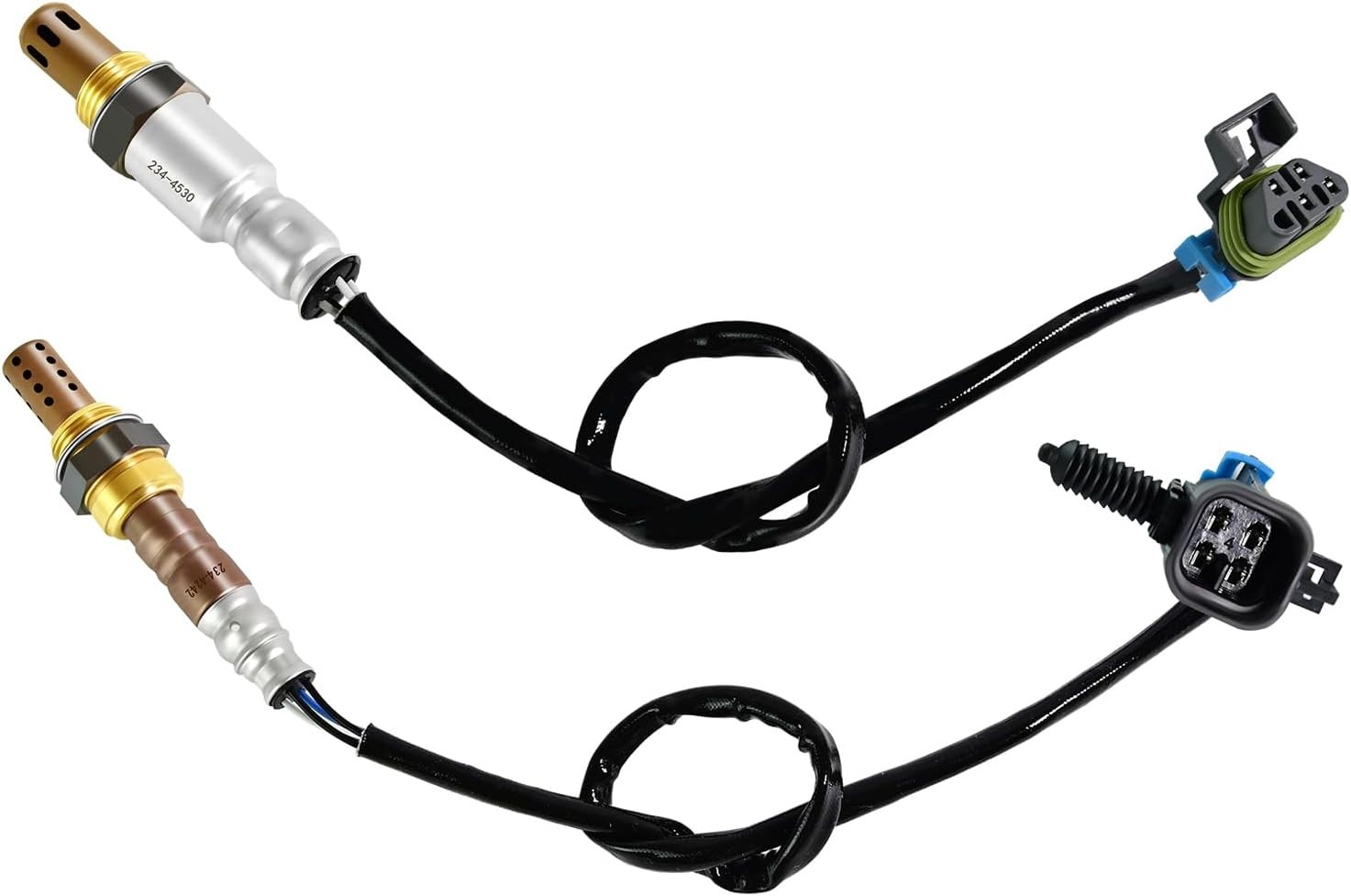 2Pcs Oxygen O2 Sensor 234-4242 234-4530, Automotive Replacement 02 Sensors Upstream Downstream Compatible with Chevrolet/Chevy/Captiva/Equinox/GMC/