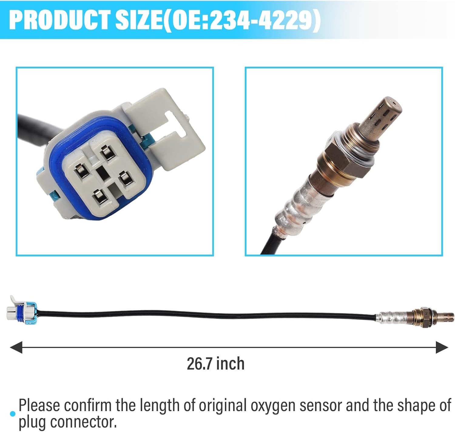 2PCS 213-4229 Oxygen O2 Sensor Downstream Compatible with Chevrolet for Tahoe for GMC for Sierra for Yukon for Cadillac