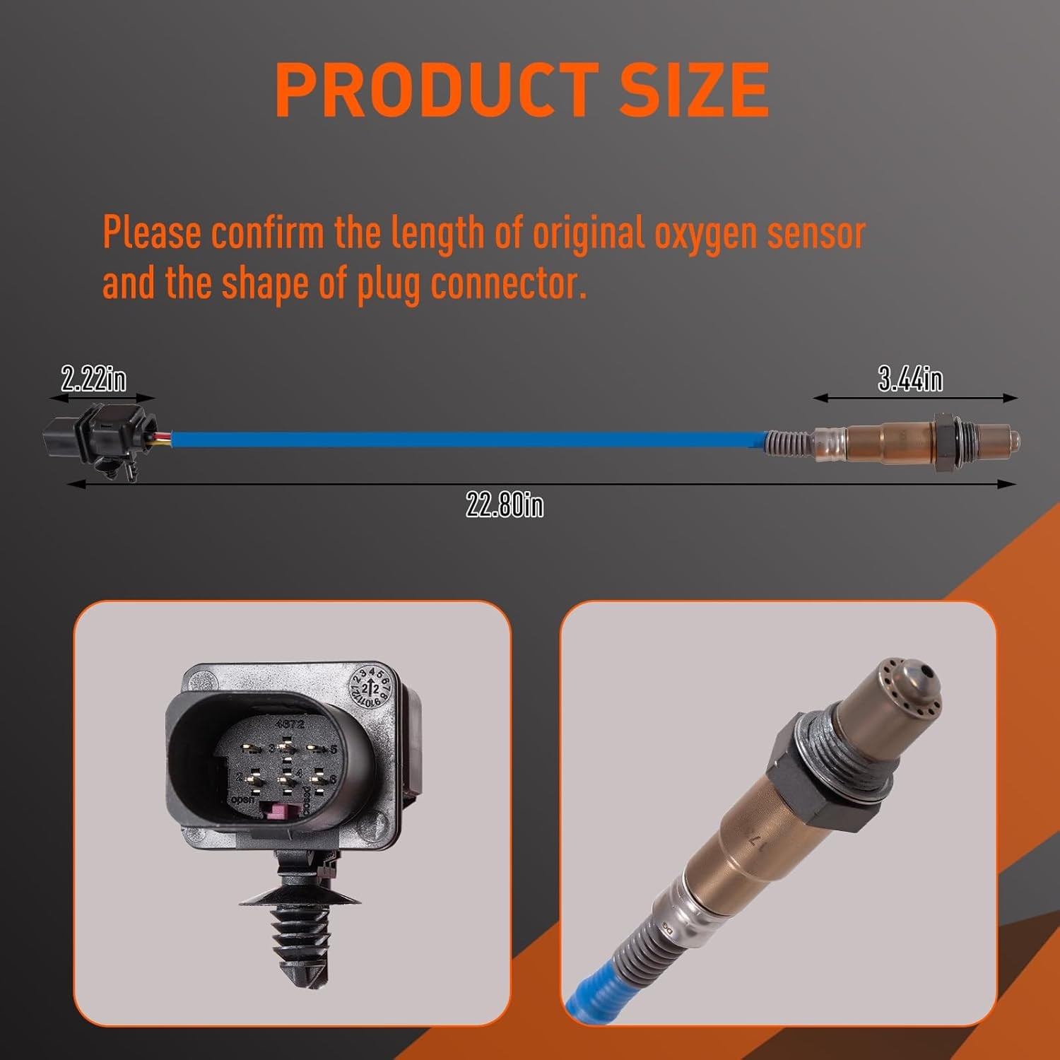 1PCS 17321 Oxygen O2 Sensor, Automotive Replacement 02 Sensors Upstream Compatible with Ford F-150 F-350 F-450