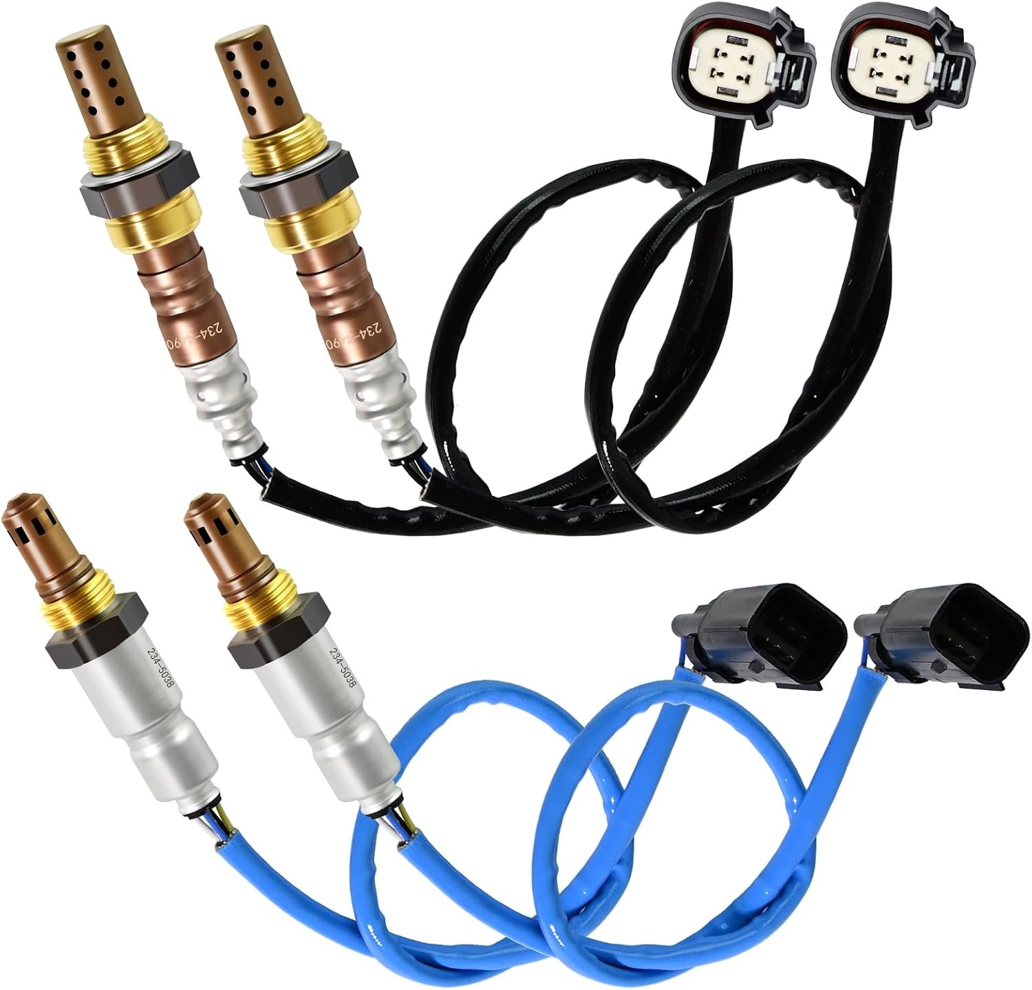 4Pcs Oxygen O2 Sensor 234-5038 234-4490, Automotive Replacement 02 Sensors Compatible with Ford