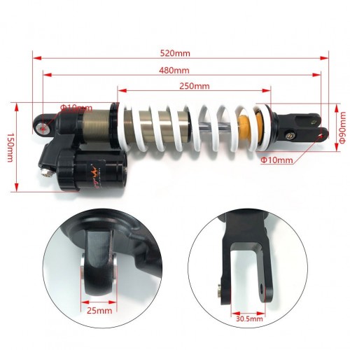 Dirt Bike Motocross Off-road Motorcycle Suspension Damping Adjustable Rear Shock Absorber for KTM SX 125/1502/250/350/450 HUS QVARNA GASGASpicture2