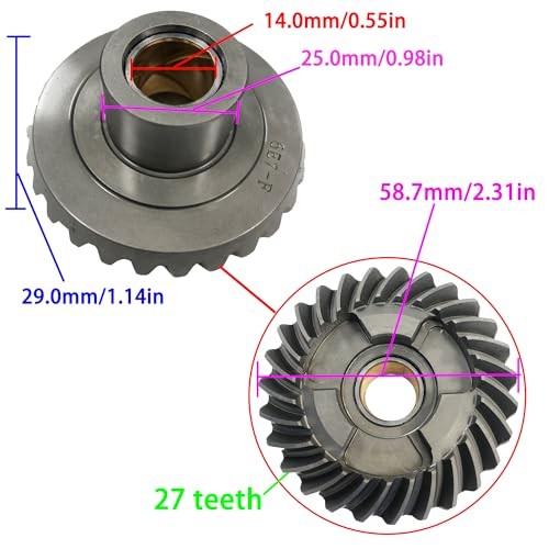63V-45551-00 Pinion & 6E7-45560-00/01 Forward & 6E7-45570/45571-00  Gear Set for Yamaha 9.9HP 15HP 9.9E 15Epicture5