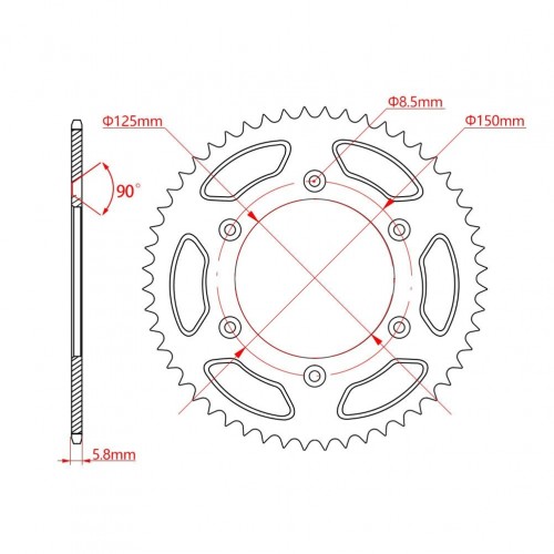Off-road Motorcycle Enduro EXC EXCF SX SXF Rear Sprocket 520 41T 45T 46T 47T 49T 52T for KTM HUSQVARNA GASGASpicture2