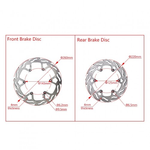 Dirt Bike Motorcycle 260mm 220mm Front Rear Steel Brake Disc for KTM XCF XCW SXF EXC EXCF 125-500 HUSQVARNA GASGASpicture5