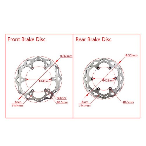 Dirt Bike Steel 260mm 220mm Front Rear Brake Disc XC XCF XCW SX SXF EXC EXCF for KTM HUS QVARNA GASGASpicture4