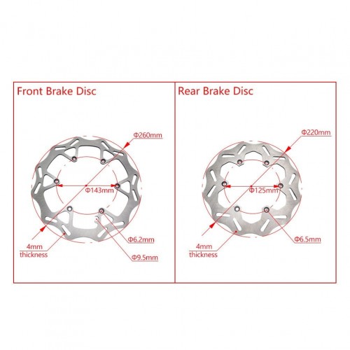 Motorcycle Steel 260mm 220mm Front Rear Brake Disc for KTM XCF XCW SXF EXC EXCF 125 250 350 450 500 HUS QVARNA GASGASpicture4