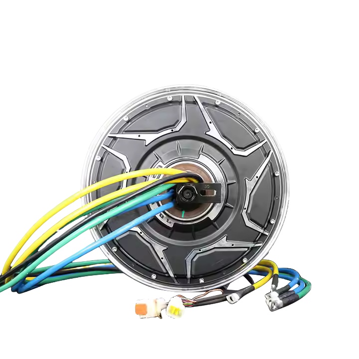 QSMOTOR 12 inch 6000W 268 50H V5 80-120kph Electric Motorcycle Hub Motorpicture1