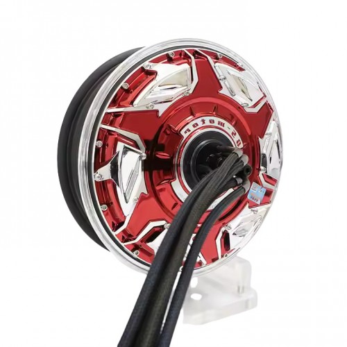 QSMOTOR 12 inch 6000W 268 50H V5 80-120kph Electric Motorcycle Hub Motorpicture3