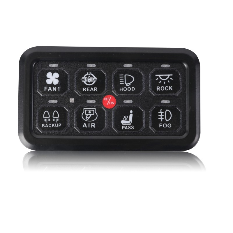 8 Gang 12V 7 Color Backlight Waterproof IP68 Smart Control Panel ABS Material Solenoid Combination Premium