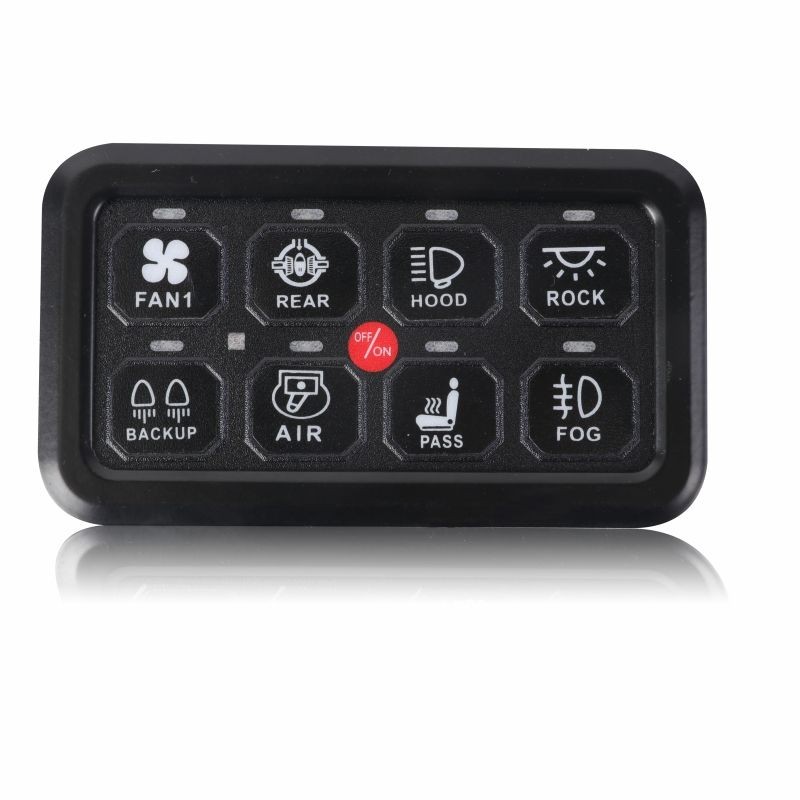 8 Gang 12V 7 Color Backlight LED Display ABS Material Smart Control Panel OT065 Auto Switches Premium Combination